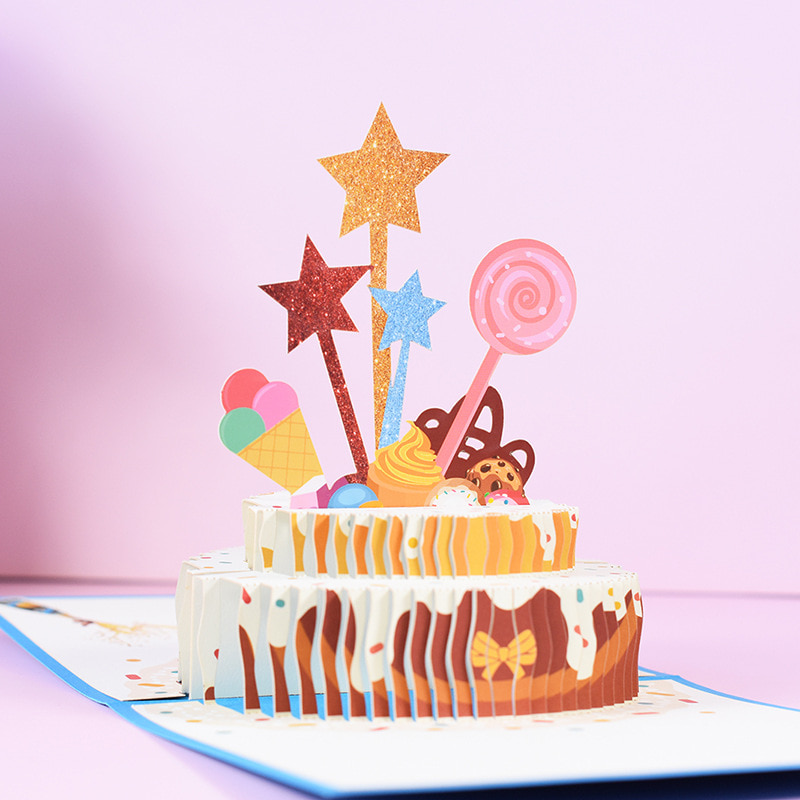 슈가제니 생일 축하 케익 입체 카드 특별한 생일